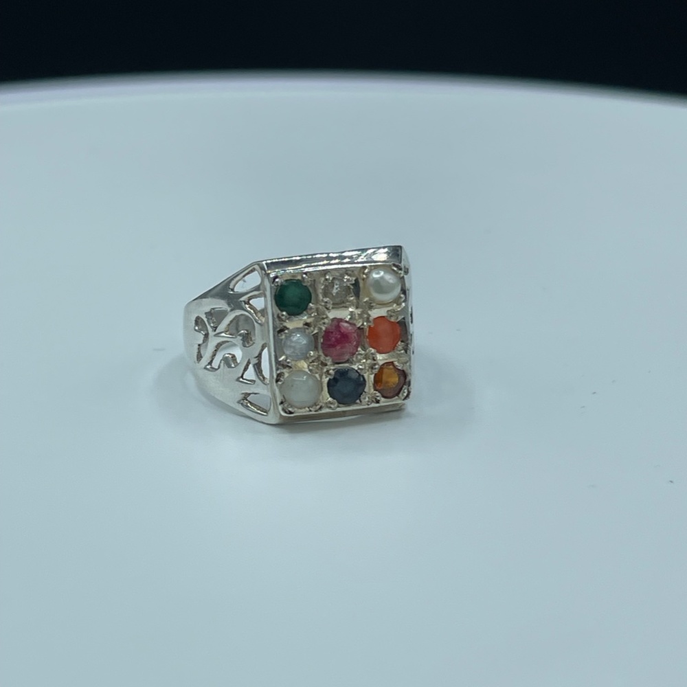 Multi Gemstone Chakra Sterling Silver Unisex Ring… - image 3